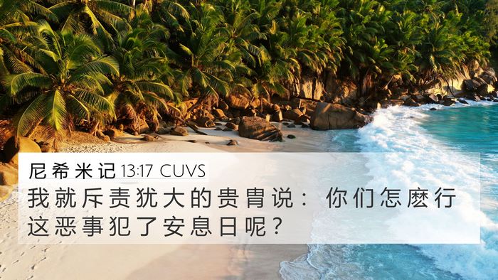 尼 希 米 记 13:17 CUVS Bible Verse Image