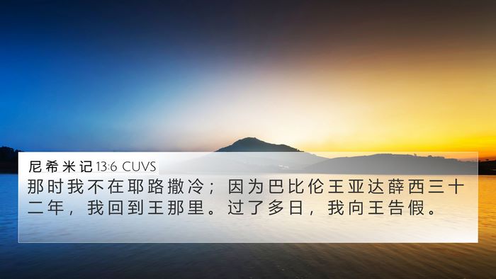 尼 希 米 记 13:6 CUVS Bible Verse Image