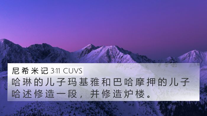 尼 希 米 记 3:11 CUVS Bible Verse Image