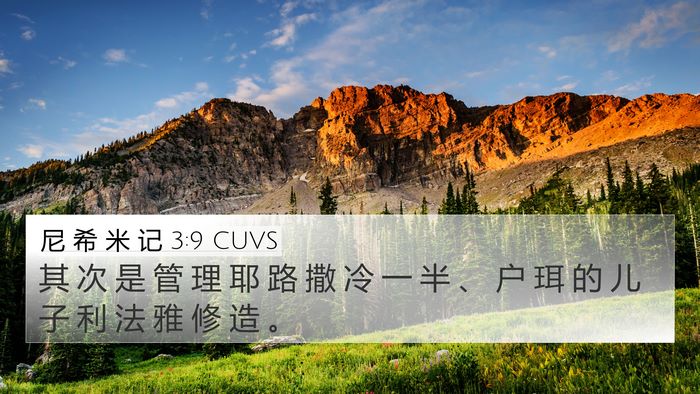 尼 希 米 记 3:9 CUVS 4K Wallpaper - 其 次 是 管 理 耶 路 撒 冷 一 半 、 - 4K Wallpaper Bible Verse