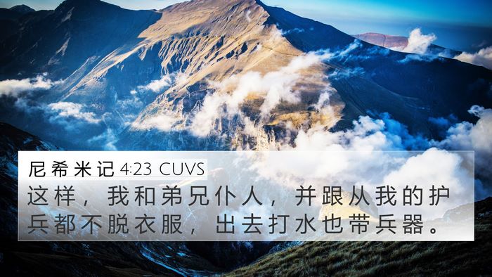 尼 希 米 记 4:23 CUVS Bible Verse Image
