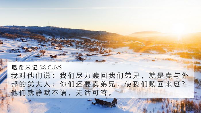 尼 希 米 记 5:8 CUVS Bible Verse Image