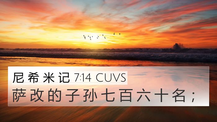 尼 希 米 记 7:14 CUVS 4K Wallpaper - 萨 改 的 子 孙 七 百 六 十 名 - 4K Wallpaper Bible Verse