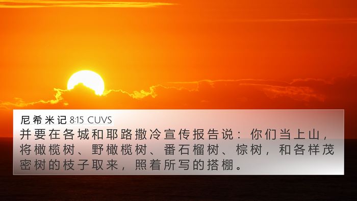 尼 希 米 记 8:15 CUVS Bible Verse Image