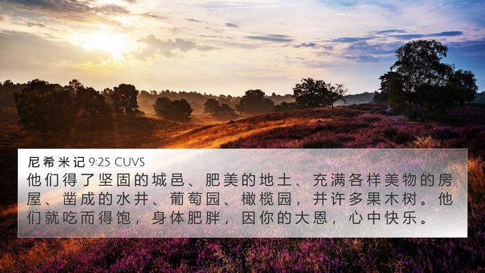 尼 希 米 记 9:25 CUVS Bible Verse Image