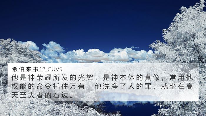 希 伯 来 书 1:3 CUVS Bible Verse Image