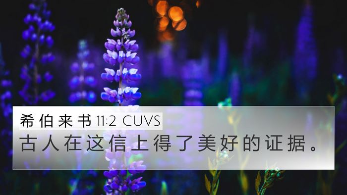 希 伯 来 书 11:2 CUVS Bible Verse Image