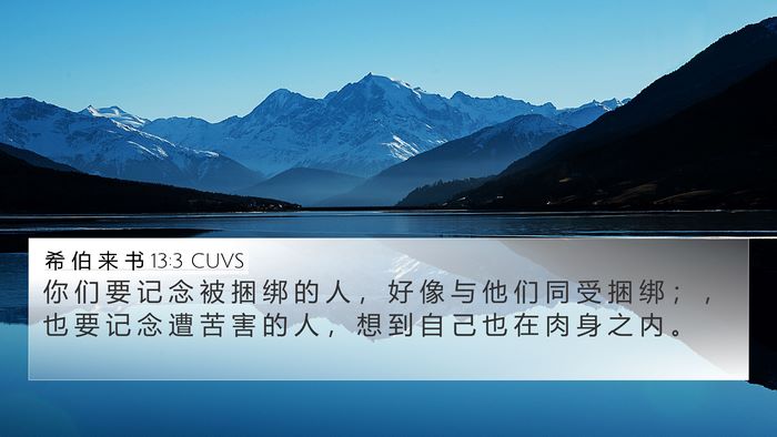 希 伯 来 书 13:3 CUVS Bible Verse Image
