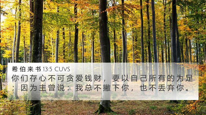 希 伯 来 书 13:5 CUVS Bible Verse Image