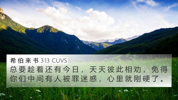 希 伯 来 书 3:13 CUVS Bible Verse Image
