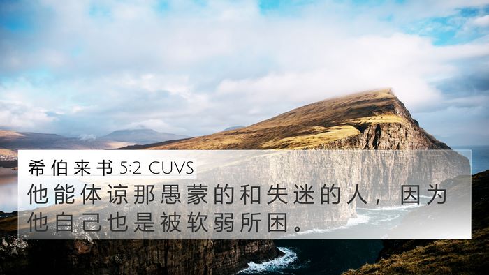 希 伯 来 书 5:2 CUVS Bible Verse Image