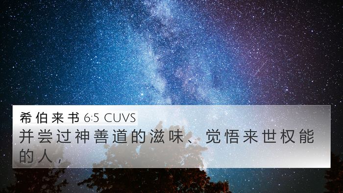 希 伯 来 书 6:5 CUVS Bible Verse Image
