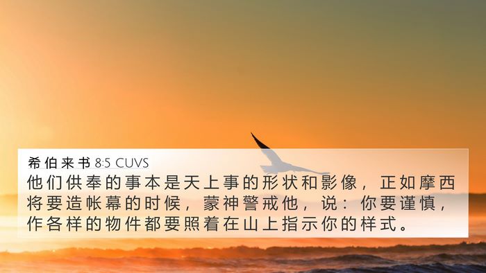 希 伯 来 书 8:5 CUVS Bible Verse Image