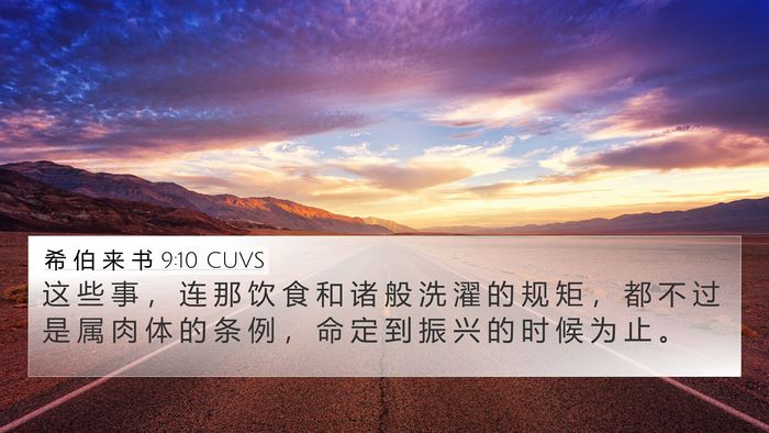 希 伯 来 书 9:10 CUVS Bible Verse Image