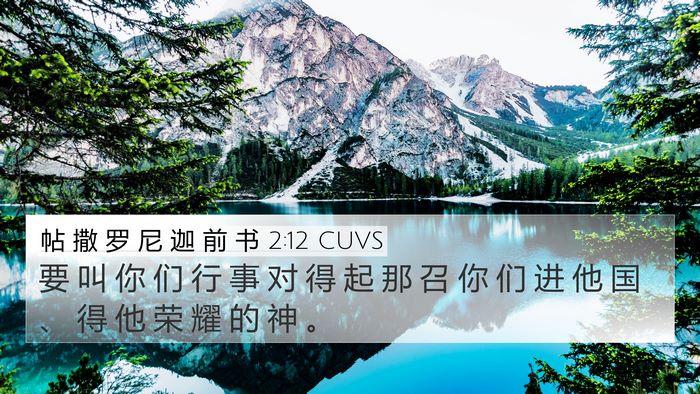 帖 撒 罗 尼 迦 前 书 2:12 CUVS Bible Verse Image