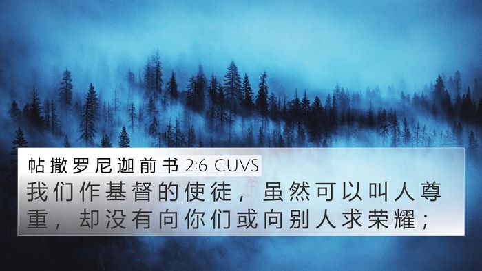 帖 撒 罗 尼 迦 前 书 2:6 CUVS Bible Verse Image