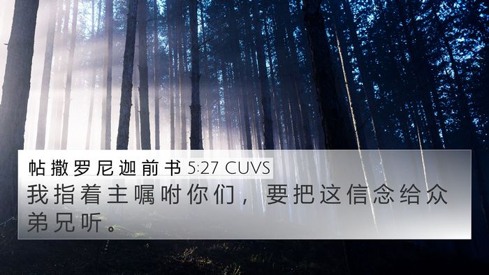 帖 撒 罗 尼 迦 前 书 5:27 CUVS Bible Verse Image
