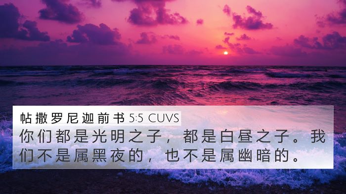 帖 撒 罗 尼 迦 前 书 5:5 CUVS Bible Verse Image