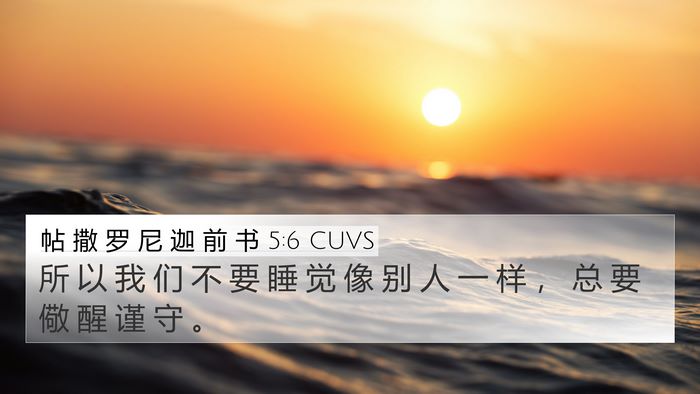 帖 撒 罗 尼 迦 前 书 5:6 CUVS Bible Verse Image
