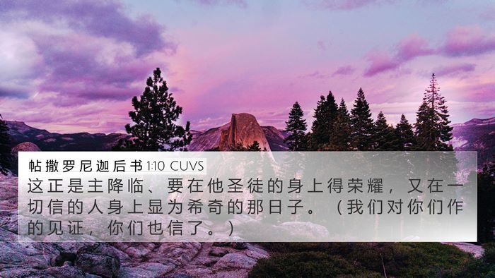 帖 撒 罗 尼 迦 后 书 1:10 CUVS Bible Verse Image