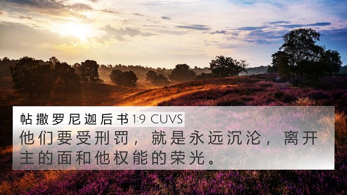 帖 撒 罗 尼 迦 后 书 1:9 CUVS Bible Verse Image