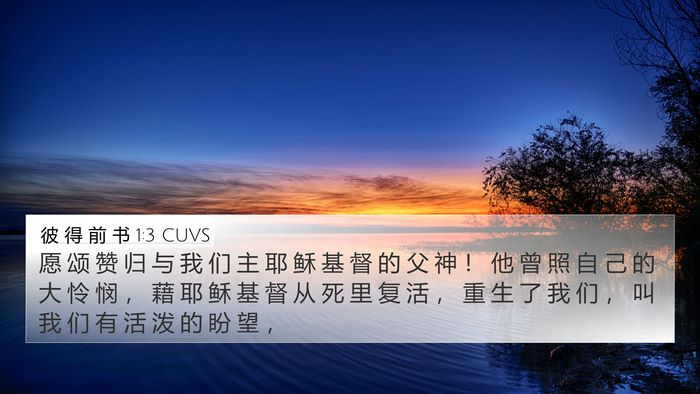 彼 得 前 书 1:3 CUVS 4K Wallpaper - 愿 颂 赞 归 与 我 们 主 耶 稣 基 督 - 4K Wallpaper Bible Verse