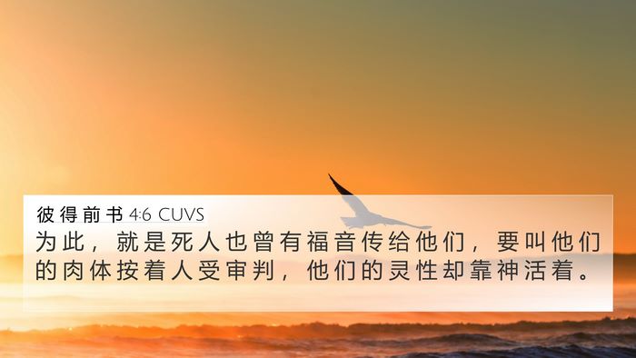 彼 得 前 书 4:6 CUVS Bible Verse Image