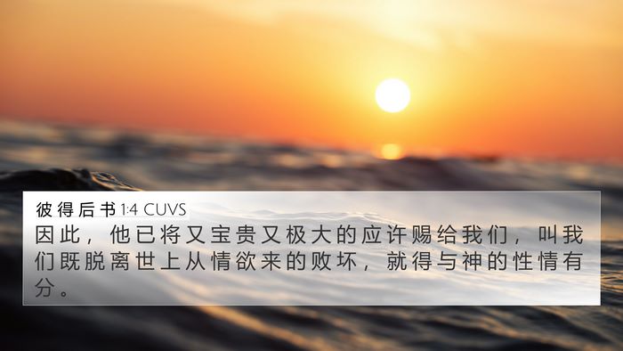 彼 得 后 书 1:4 CUVS Bible Verse Image