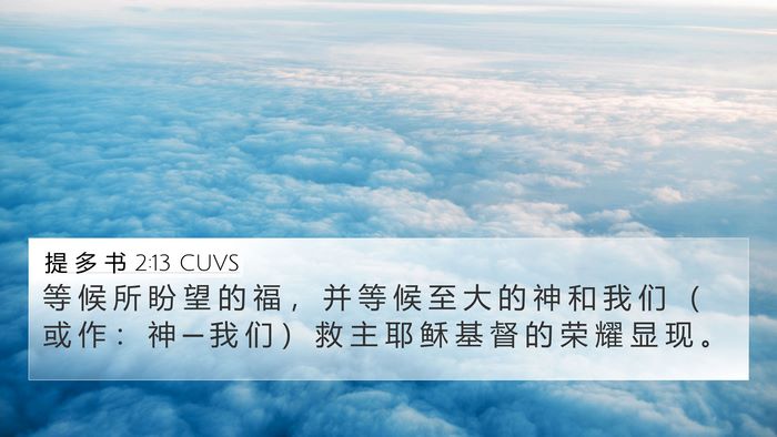提 多 书 2:13 CUVS Bible Verse Image
