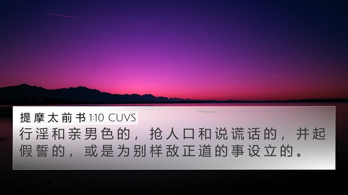 提 摩 太 前 书 1:10 CUVS Bible Verse Image