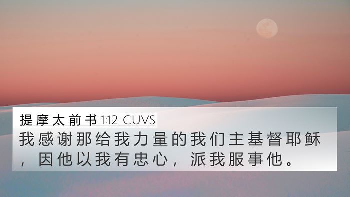 提 摩 太 前 书 1:12 CUVS Bible Verse Image