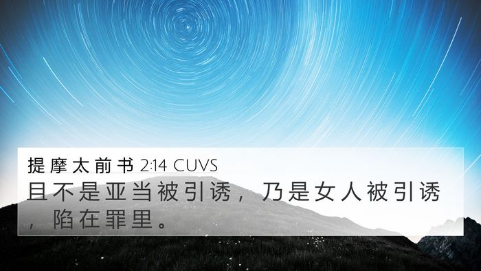 提 摩 太 前 书 2:14 CUVS 4K Wallpaper - 且 不 是 亚 当 被 引 诱 ， 乃 是 女 - 4K Wallpaper Bible Verse
