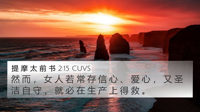 提 摩 太 前 书 2:15 CUVS 4K Wallpaper - 然 而 ， 女 人 若 常 存 信 心 、 爱 - 4K Wallpaper Bible Verse