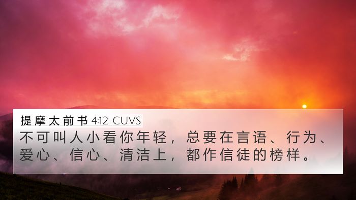 提 摩 太 前 书 4:12 CUVS Bible Verse Image