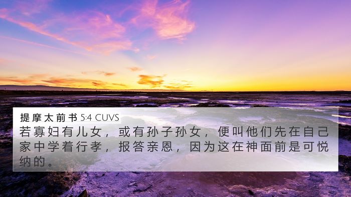 提 摩 太 前 书 5:4 CUVS Bible Verse Image