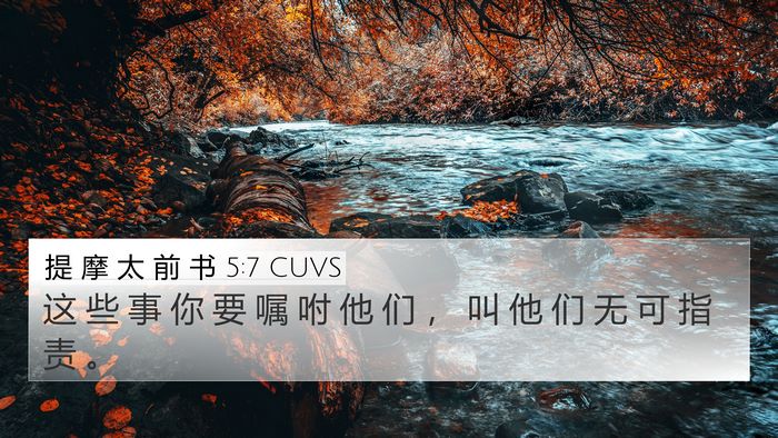 提 摩 太 前 书 5:7 CUVS 4K Wallpaper - 这 些 事 你 要 嘱 咐 他 们 ， 叫 他 - 4K Wallpaper Bible Verse