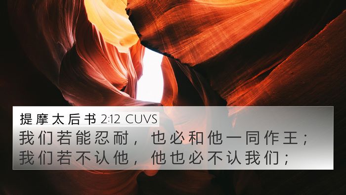 提 摩 太 后 书 2:12 CUVS Bible Verse Image