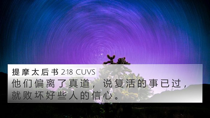 提 摩 太 后 书 2:18 CUVS 4K Wallpaper - 他 们 偏 离 了 真 道 ， 说 复 活 的 - 4K Wallpaper Bible Verse