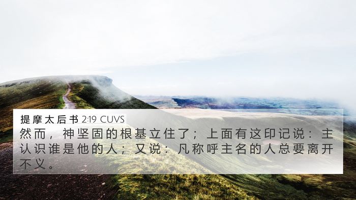 提 摩 太 后 书 2:19 CUVS Bible Verse Image