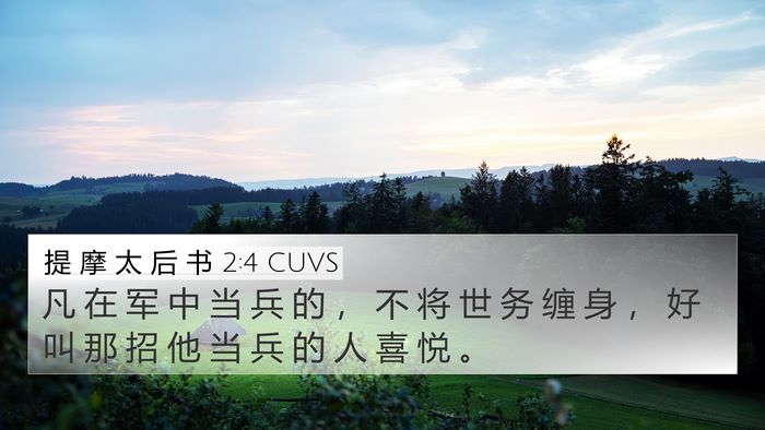 提 摩 太 后 书 2:4 CUVS Bible Verse Image