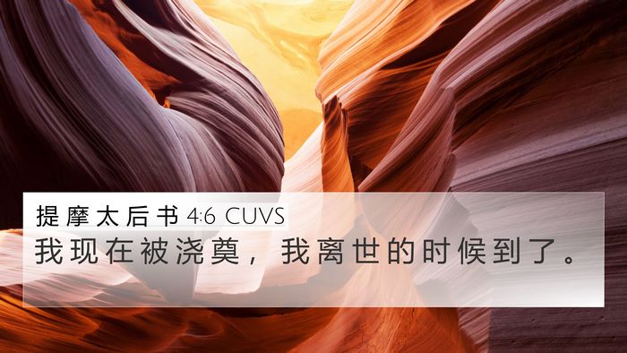 提 摩 太 后 书 4:6 CUVS Bible Verse Image