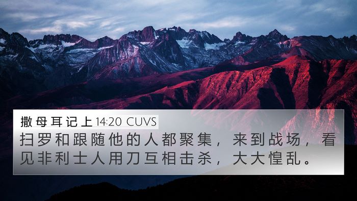 撒 母 耳 记 上 14:20 CUVS Bible Verse Image