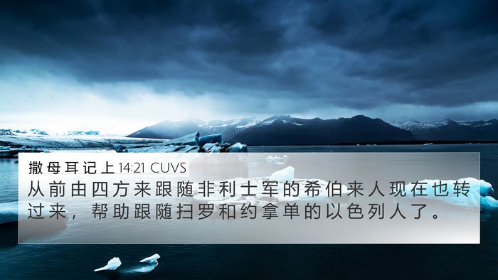 撒 母 耳 记 上 14:21 CUVS Bible Verse Image