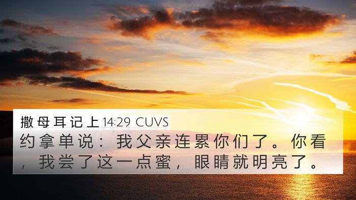 撒 母 耳 记 上 14:29 CUVS Bible Verse Image