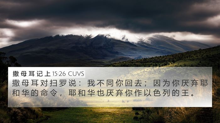 撒 母 耳 记 上 15:26 CUVS 4K Wallpaper - 撒 母 耳 对 扫 罗 说 ： 我 不 同 你 - 4K Wallpaper Bible Verse