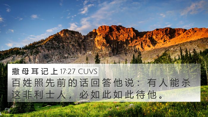 撒 母 耳 记 上 17:27 CUVS 4K Wallpaper - 百 姓 照 先 前 的 话 回 答 他 说 ： - 4K Wallpaper Bible Verse