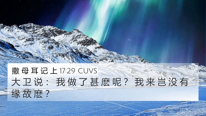 撒 母 耳 记 上 17:29 CUVS Bible Verse Image