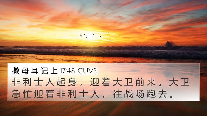 撒 母 耳 记 上 17:48 CUVS Bible Verse Image