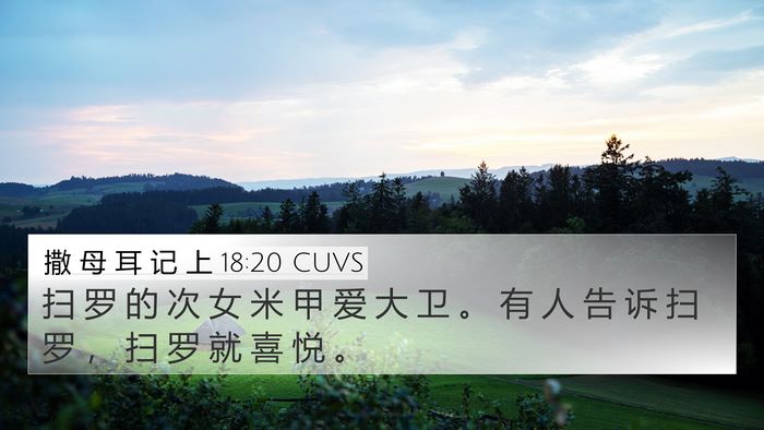 撒 母 耳 记 上 18:20 CUVS Bible Verse Image
