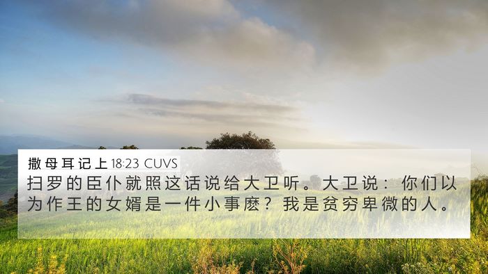撒 母 耳 记 上 18:23 CUVS Bible Verse Image